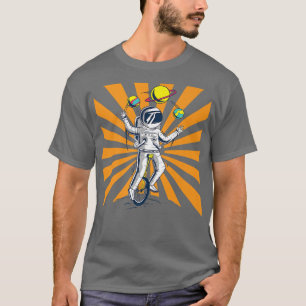 T-shirt L'astronaute Jongler planètes Unicycle
