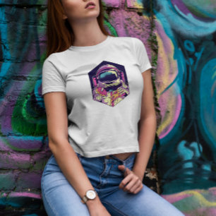 T-shirt L'Astronaute Mange De La Pizza Et De La Bouillie
