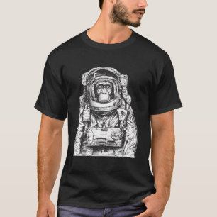 T-shirt L'astronaute Monkey Chimpanzé Cosmonaute Astronomi