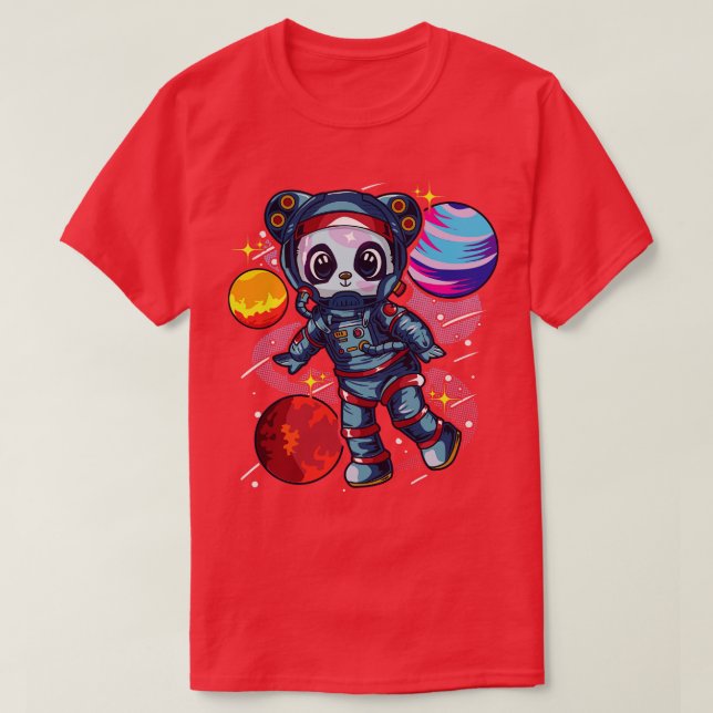 T-shirt L'Astronaute Panda Bear Dans L'Espace (Design devant)