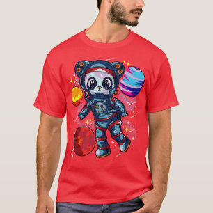 T-shirt L'Astronaute Panda Bear Dans L'Espace