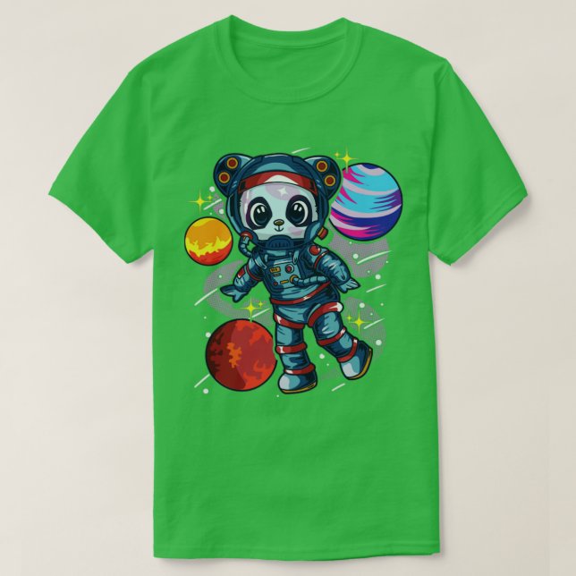 T-shirt L'Astronaute Panda Bear Dans L'Espace (Design devant)