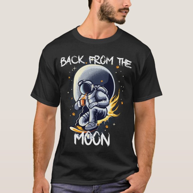 T-shirt L'astronaute pause café sur un météore (Devant)