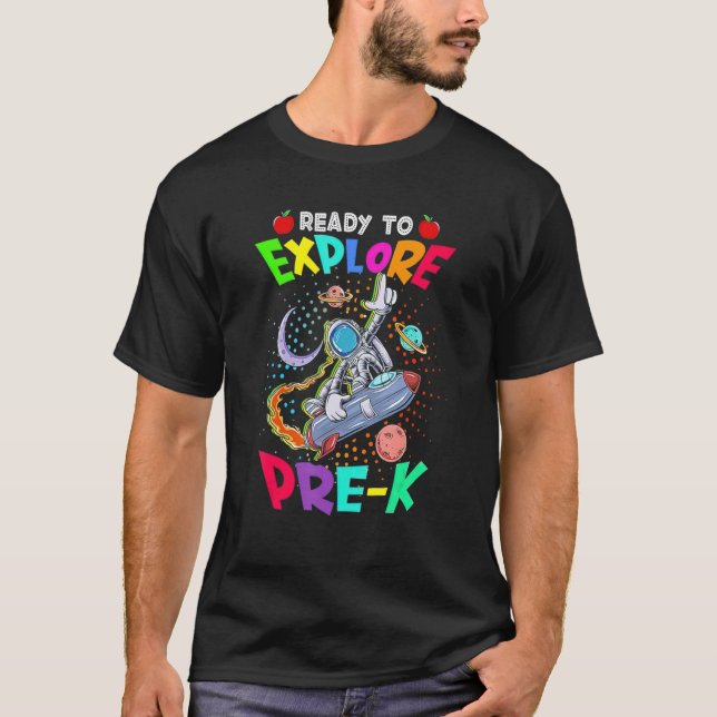 T-shirt L'Astronaute Revient À L'École Prêt À Explorer Pré (Devant)