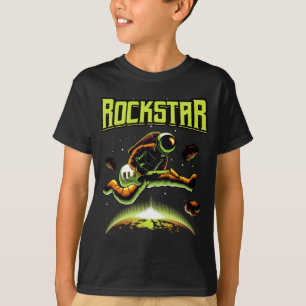 T-shirt L'astronaute Rockstar jouant de la guitare dans l'