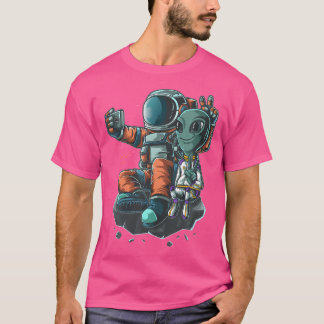 T-shirt L'astronaute Roswell Alien Slefie Funny Graphisme