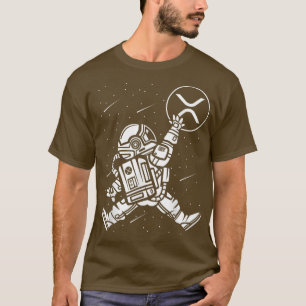 T-shirt L'Astronaute Saute La Pièce XRP En Ripple Vers Le 