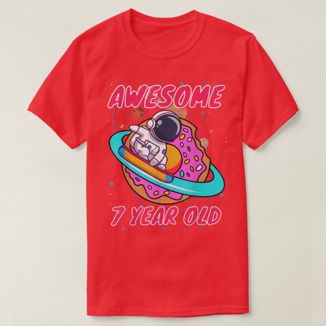 T-shirt L'astronaute Space Boy Awesome à 7 ans Birthda (Design devant)