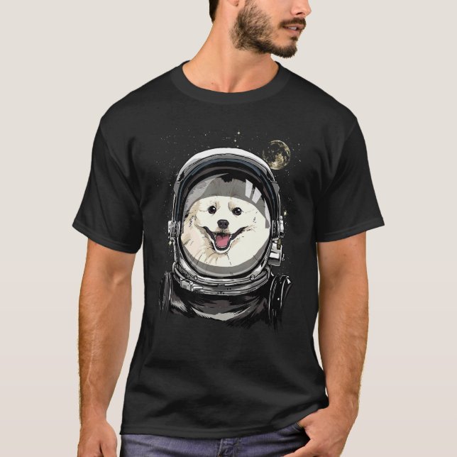 T-shirt L'astronaute spatial américain Eskimi Spitz Dog As (Devant)