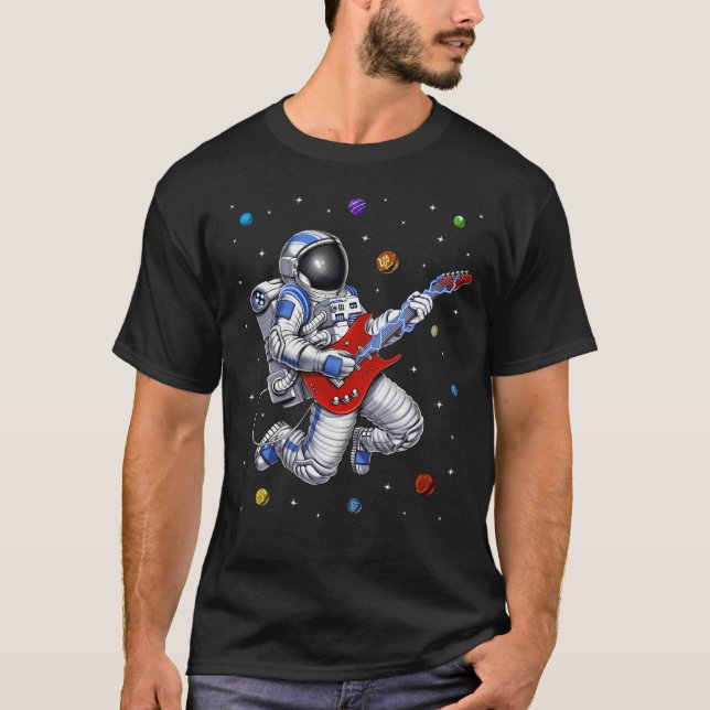 T-shirt L'astronaute spatial joue de la guitare (Devant)