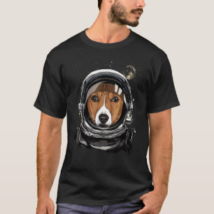 T-shirt L'astronaute spatiale African Basenji Dog Face Ast