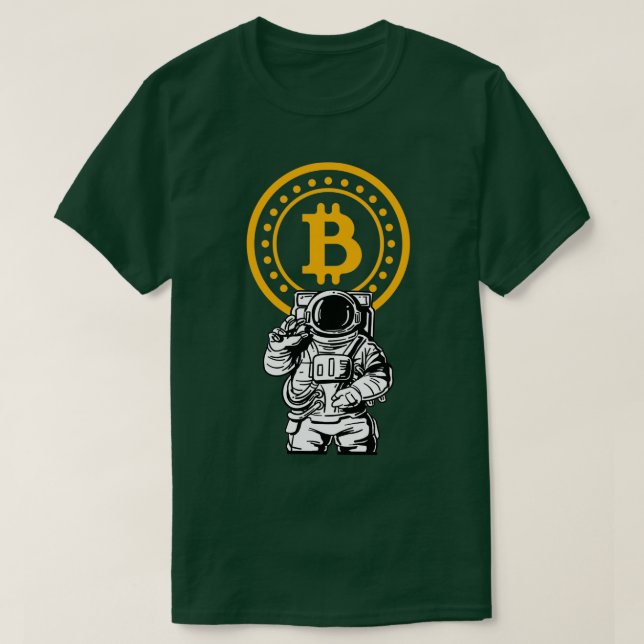 T-shirt L'astronaute spatiale Bitcoin Hodton Moon (Design devant)