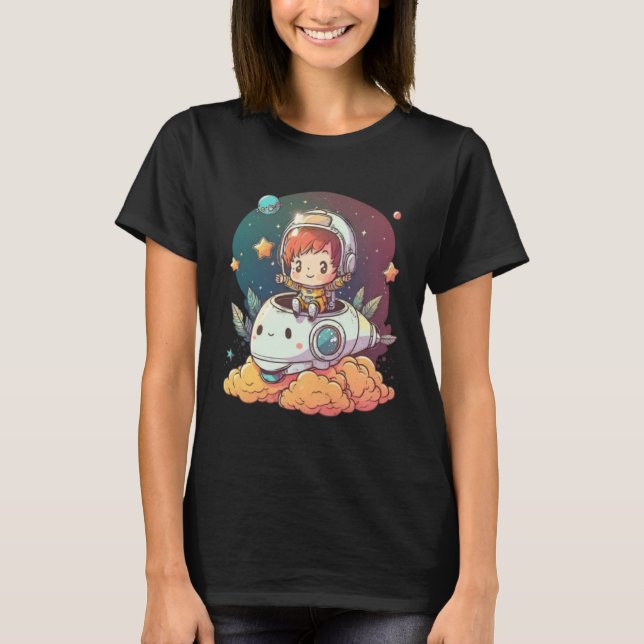 T-shirt L'astronaute spatiale Chien Planète Terre Astronom (Devant)