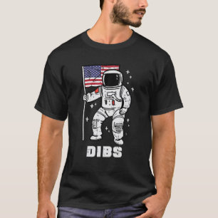 T-shirt L'astronaute spatiale Dibs 4 juillet Patriot Men W