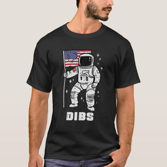 T-shirt L'astronaute spatiale Dibs 4 juillet Patriot Men W (Devant)