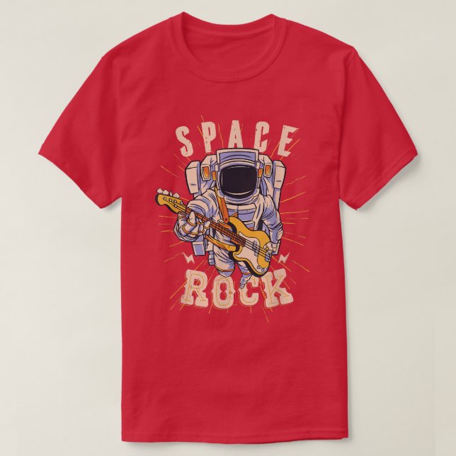 T-shirt L'astronaute spatiale joue de l'astronomie de guit (Design devant)