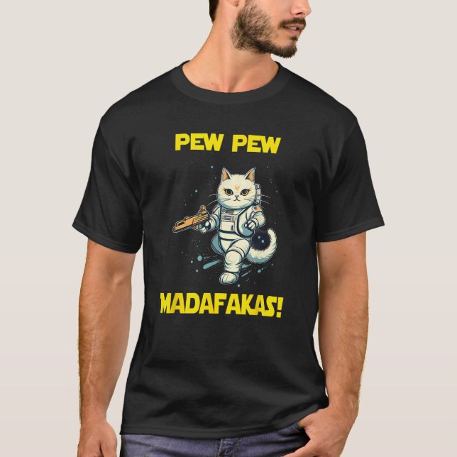 T-shirt L'astronaute spatiale Pew Madafakas Birman Cat 2 (Devant)