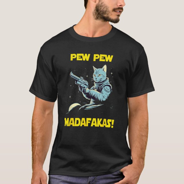 T-shirt L'astronaute spatiale Pew Madafakas Egyptian Mau C (Devant)