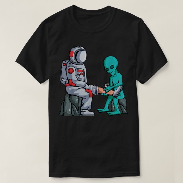 T-shirt L'astronaute tatoueur Alien tatouage OVNI Lover Ta (Design devant)