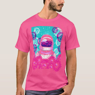 T-shirt L'astronaute Tournesols Vaporwave Espace extérieur