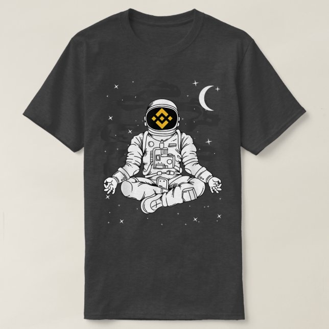 T-shirt L'Astronaute Yoga Binance BNB Pièce À La Cristal L (Design devant)