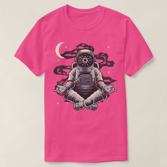 T-shirt L'Astronaute Yoga Cardano ADA Pièce Vers Le Crypto (Design devant)