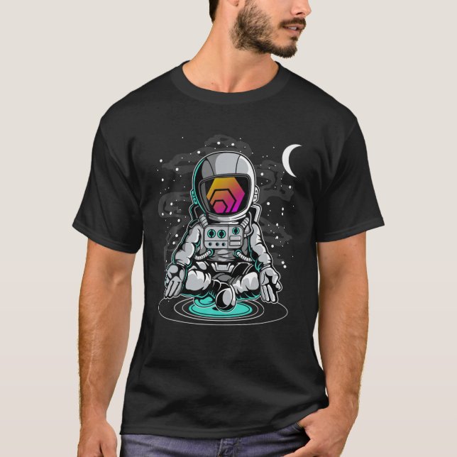 T-shirt L'Astronaute Yoga HEX Pièce À Jeton De Crypto De L (Devant)