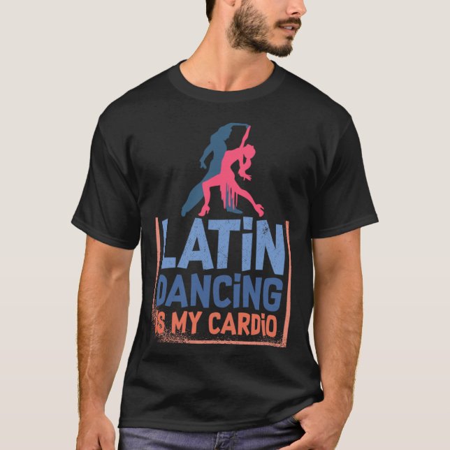T-shirt Latin Dance Music Shoes Lessons Beginner Workout D (Devant)