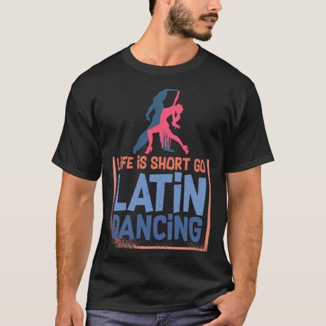 T-shirt Latin Dance Music Shoes Lessons Beginner Workout D (Devant)