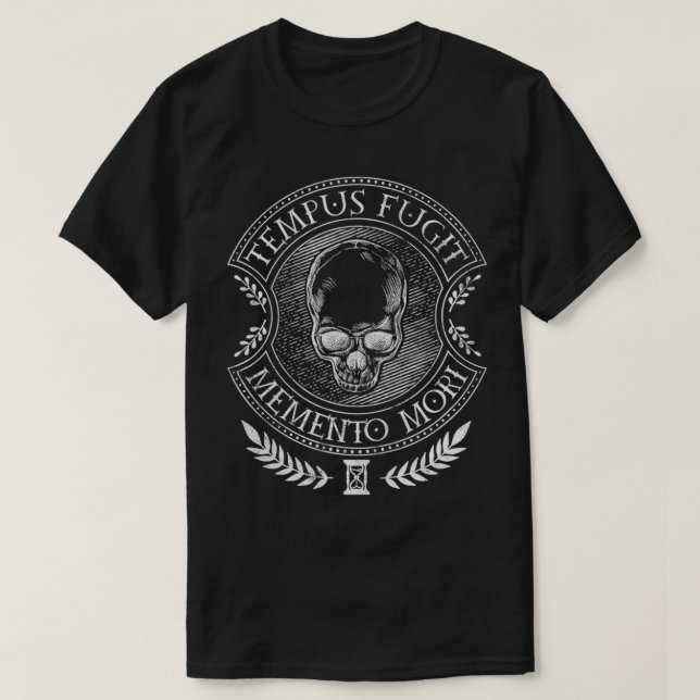 T-shirt Latin sayings  Tempus Fugit Memento Mori  (Design devant)