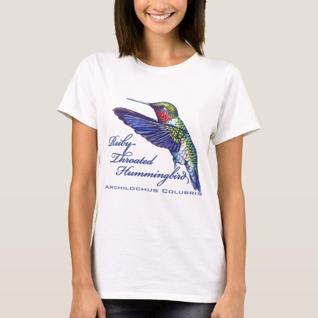 T-shirt Latin Throated rouge de colibri (Devant)