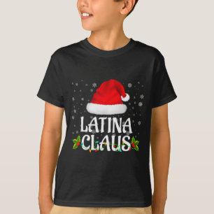 T-shirt Latina Claus Lumières de Noël Santa Pyjama Famille
