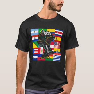 T-shirt latina femme héritage hispanique mois pays latin