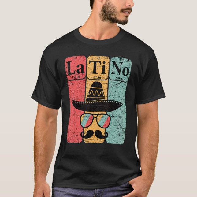 T-shirt Latino éléments de tableau périodique Science Vint (Devant)