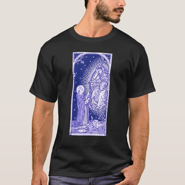 T-shirt Latino Notre Dame Du Rosaire Consécession mariale (Devant)