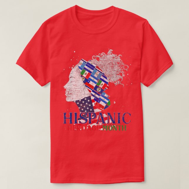 T-shirt Latino Pride Latino Countries Flags Hispanic Herit (Design devant)