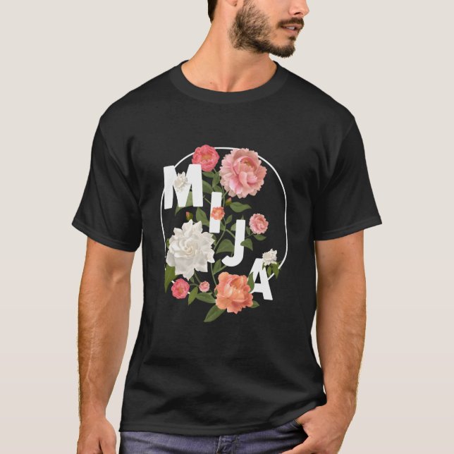 T-shirt Latinx Latina Mija For Daughter Floral (Devant)