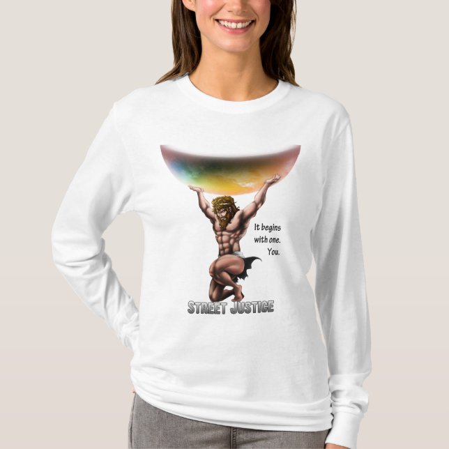 T-shirt L'atlas conquiert tous par la justice de rue (Devant)