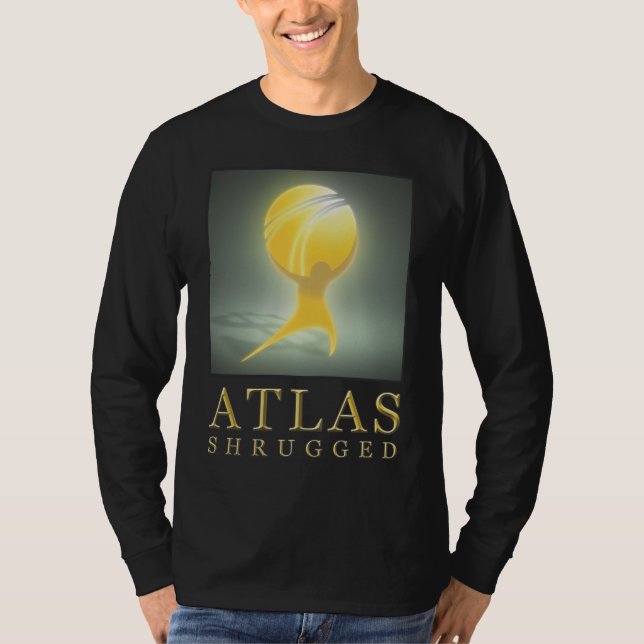 T-shirt L'atlas officiel a gesticulé le long noir T (Devant)