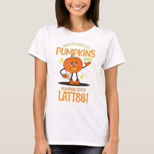 T-shirt Latte à la citrouille et aux épices de mascot rétr