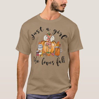 T-shirt Latte citrouille, Juste Une Femme Qui Aime Chute,