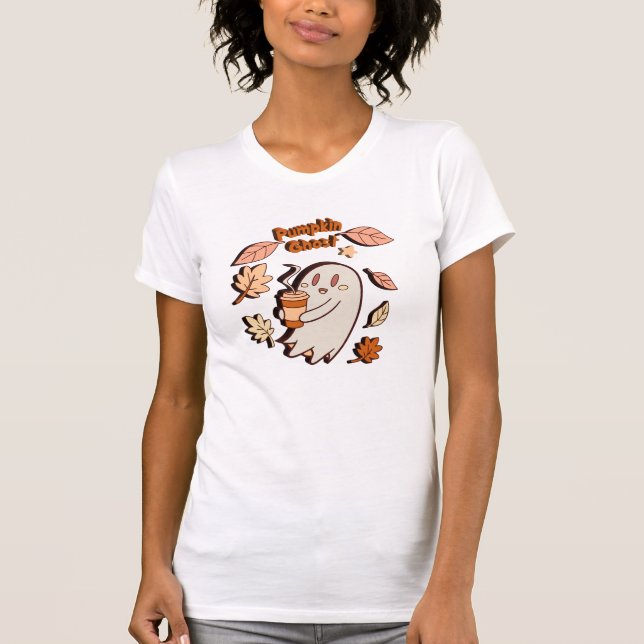 T-shirt Latte d'automne du citrouille Ghost (Devant)
