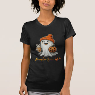 T-shirt Latte d'épices Citrouille de fantôme d'Halloween