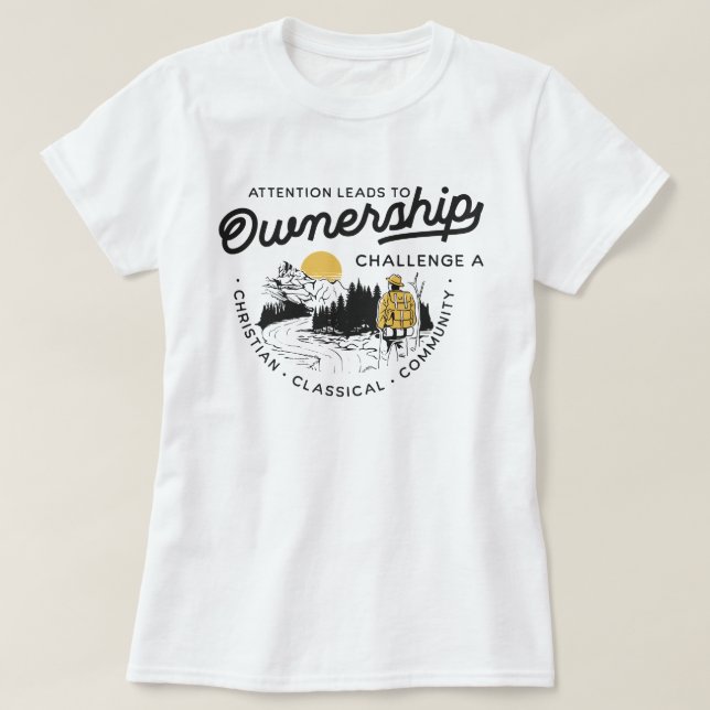 T-shirt L'attention conduit à la propriété Défi A (Design devant)