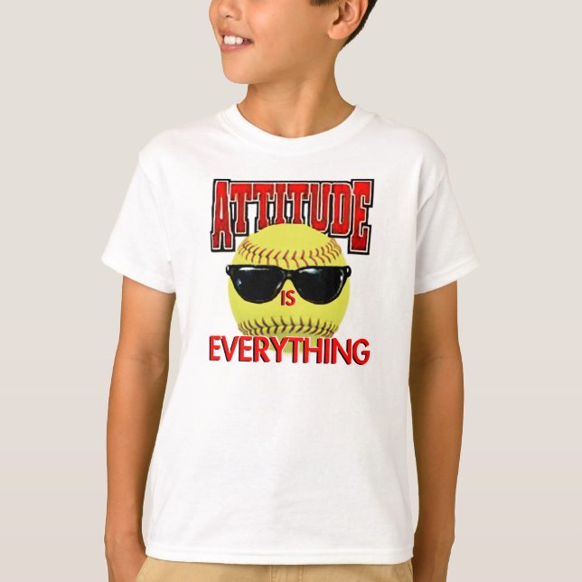 T-shirt L'attitude est le Tout-Base-ball (Devant)