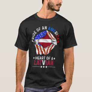 T-shirt Latvian American America Pride Pays Étrangers Lat