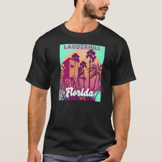 T-shirt Lauderhill FL Floride vintage rétro océan scène êt