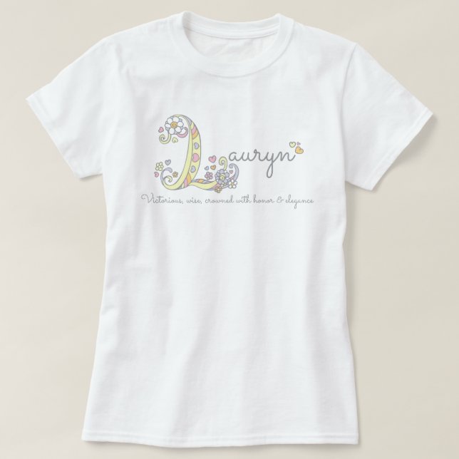 T-shirt Lauryn girls L nom signifiant "monogramme" (Design devant)