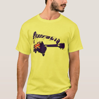 T-shirt L'Australie bascule la guitare de vedette du rock