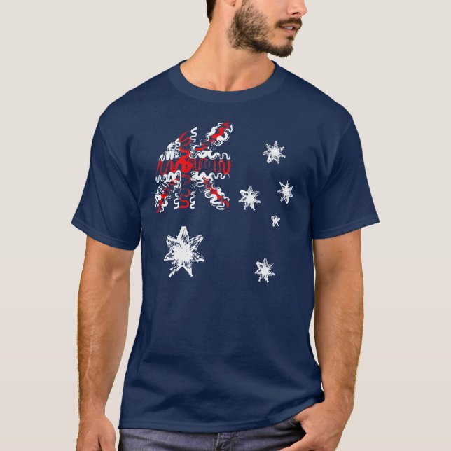 T-shirt L'Australie sur le tee - shirt bleu (Devant)